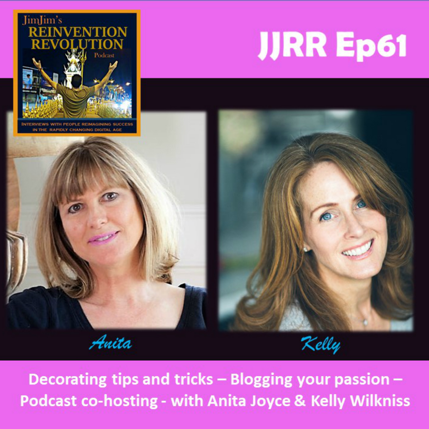 Read more about the article JJRR 61 Decorating tips and tricks – Blogging your passion – Podcast co-hosting with Anita Joyce & Kelly Wilkniss